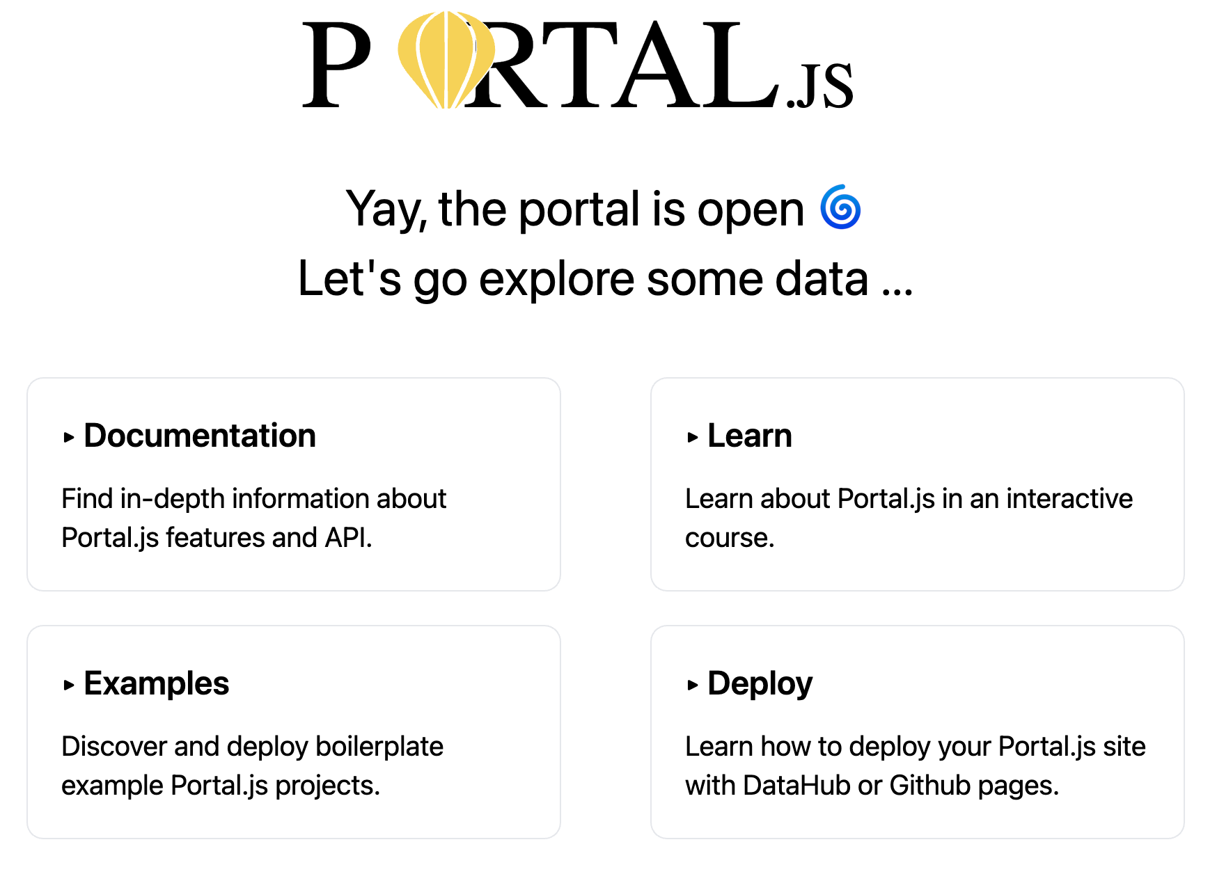 Portal.js screen