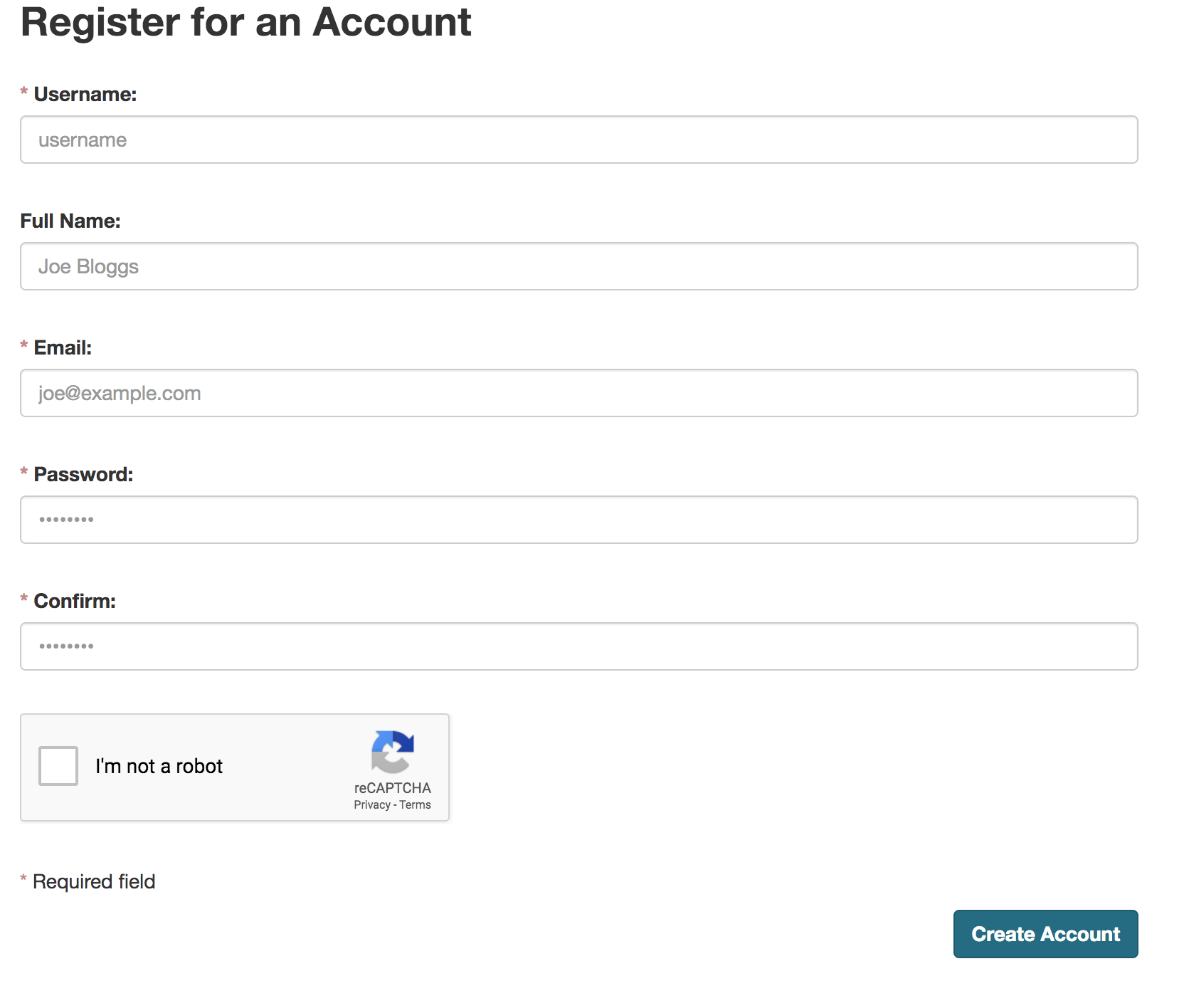 CKAN Classic register page